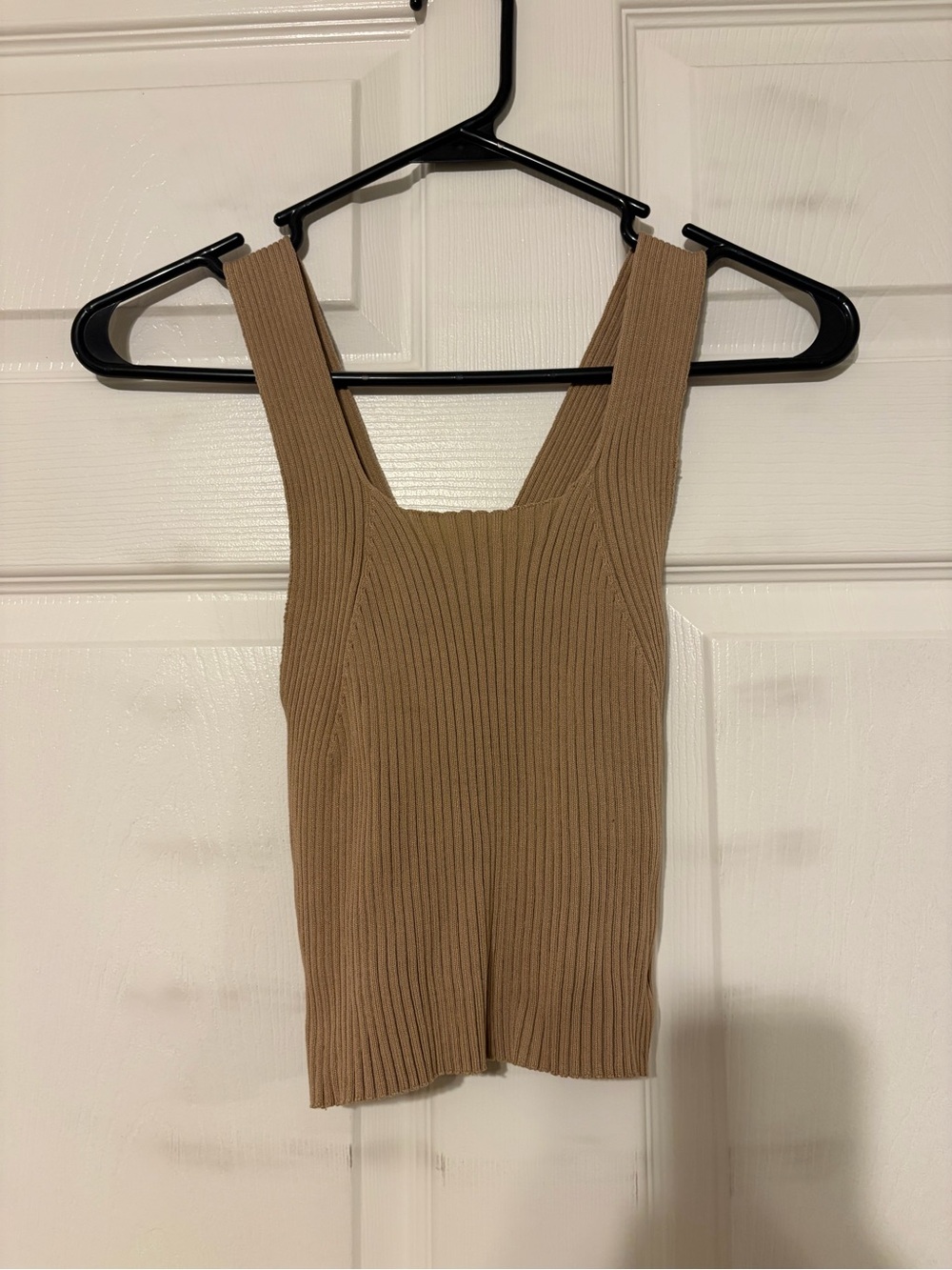 Ribbed Knit Crop Criss-Cross Back